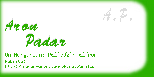 aron padar business card